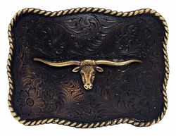 Longhorn Belt Buckle Bronze