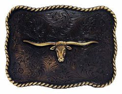 Longhorn Belt Buckle Bronze