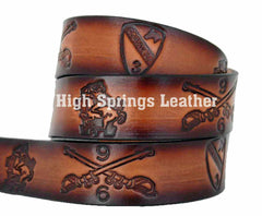 Cav 6 9  Leather Belt custom made in USA for Men