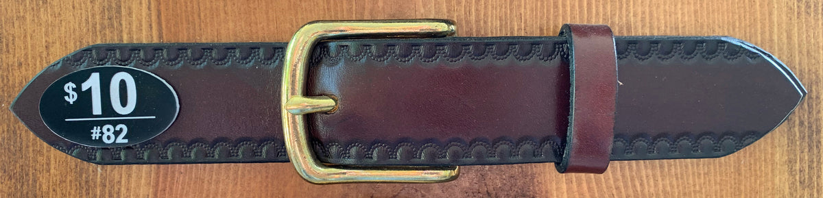 Name Belt - Diamond Designed Embossed Brown Leather Belt Custom Engraved for Men and Women