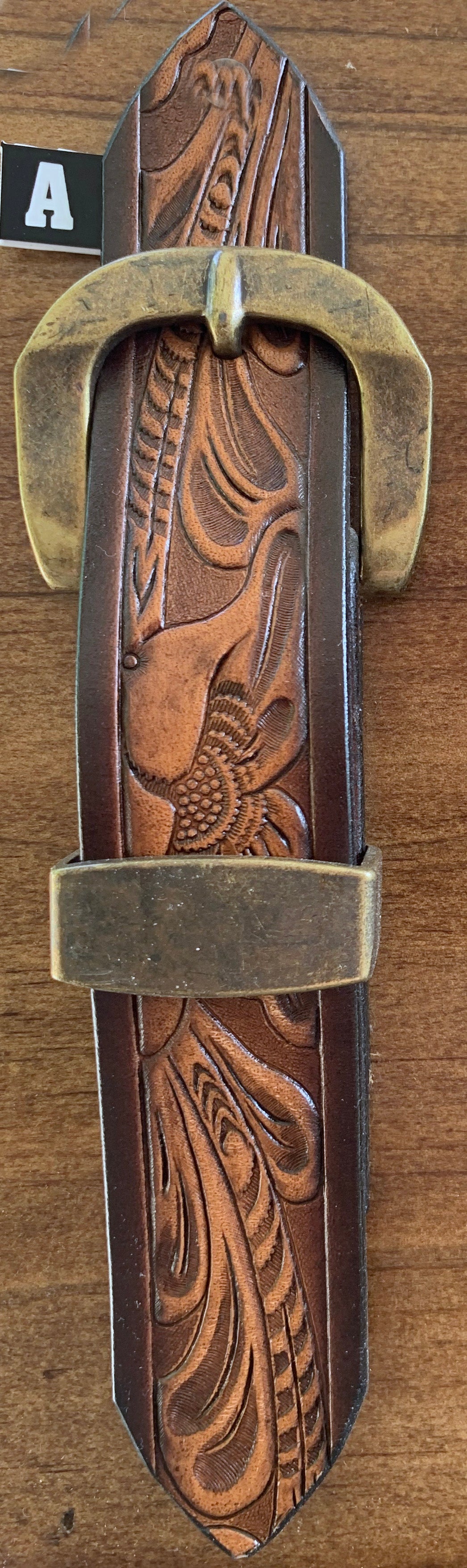 Kid Name Belt - Texas Flag Hand Painted Brown Leather Belt Custom Engraved for Boys and Girls
