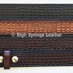 Leather Belt - Gator Embossed Custom Designed Belt Made in USA for Men and Women