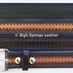 Leather Belt 540 Embossed Design Available in black, brown or wine for Men and Women Casual or Dress Belt