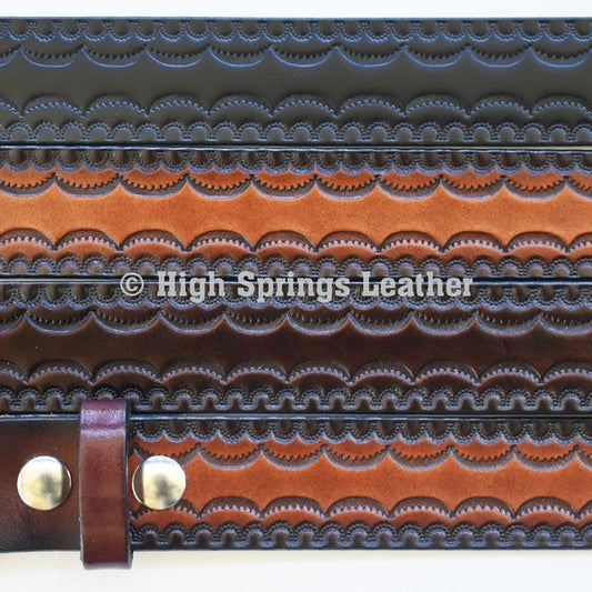 Leather Belt 542 - Embossed Design Custom Cut Made in USA Casual or Dress Belts for Men and Women
