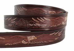 Leather Belt 107- American Eagle Hand Painted Available in Brown or Gray and Black Leather for Men and Women