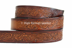 Kid Name Belt Western Embossed DF Brown Leather Belt Custom Engraved for boys and girls
