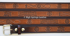 Leather Belt - American Firefighter Brown Made in USA for Men and Women