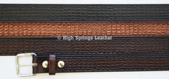 Leather Belt - Gator Embossed Custom Designed Belt Made in USA for Men and Women