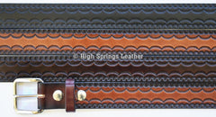 Leather Belt 542 - Embossed Design Custom Cut Made in USA Casual or Dress Belts for Men and Women