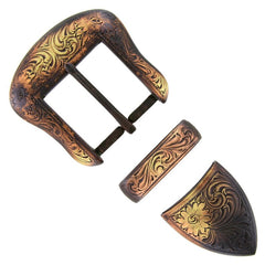 Leather Belt - Gator Embossed Leather Belt Custom made for Men and Women Includes shotgun shell conchos and 3 piece buckle set