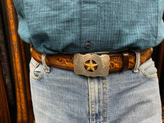 Leather Belt - Longhorn Conchos Custom made for Men and Women includes Star Buckle
