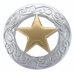 Leather Belt - Silver and Gold Stars and 3 piece buckle set for Men and Women Custom