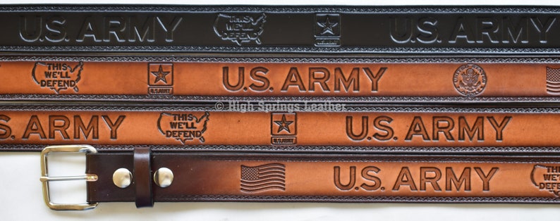 Army Leather Belt custom made in USA for Men and Women