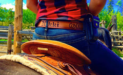 Name Belt - Texas Flag Brown Leather Belt includes Flag Deco loop Custom Engraved for Men and Women