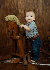 Kid Name Belt - Western Embossed 929 Brown Leather Belt Custom Engraved for boys and girls