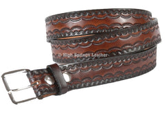 Leather Belt 542 - Embossed Design Custom Cut Made in USA Casual or Dress Belts for Men and Women