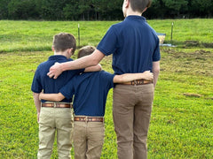 Kid Name Belt - Horse Embossed Brown Leather Belt Custom Engraved for boys and girls