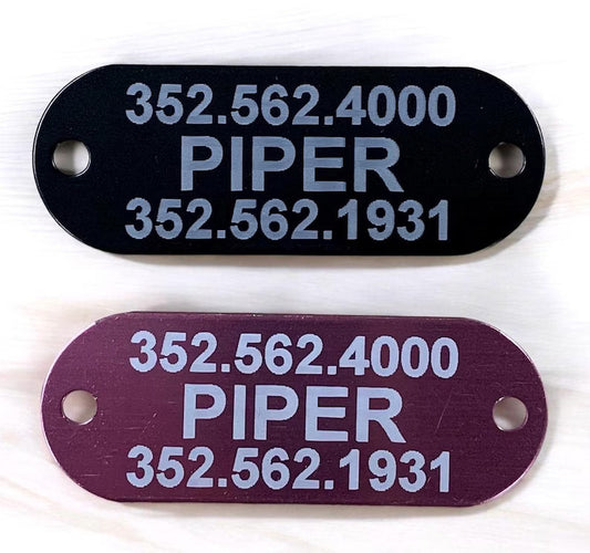 ID tag, Pet ID, Riveted Custom ID Tag for dog collar