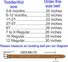 Kid Name Belt - Turquoise Rose Brown Leather Belt Custom Engraved for boys and girls