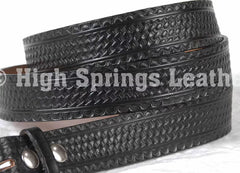 Leather Belt - Basket Weave Embossed Made in USA Belts Designed for Men and Women Available in Brown, Black or Wine Dyed Leather