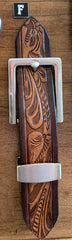 Kid Name Belt - Turquoise Rose Brown Leather Belt Custom Engraved for boys and girls